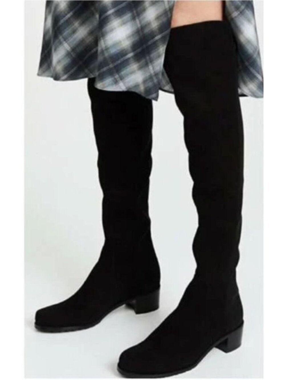 Over the Knee Boots Block Heel Faux Suede Tie Top Unbranded size 7